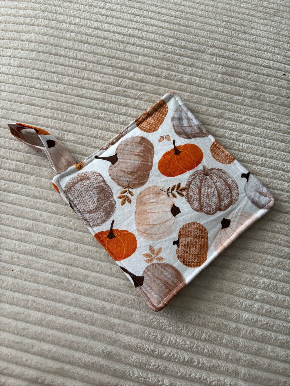 Fall Pumpkin Pot Holder in Orange and Brown